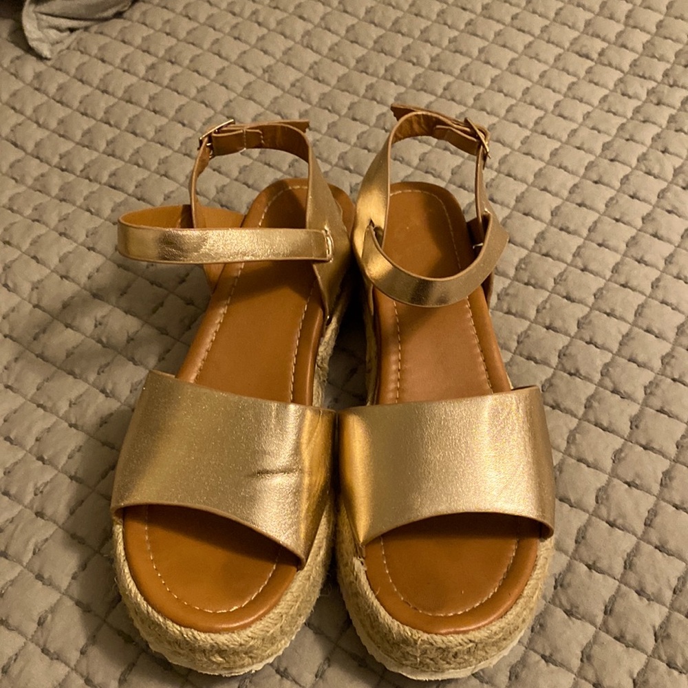 gold espadrilles